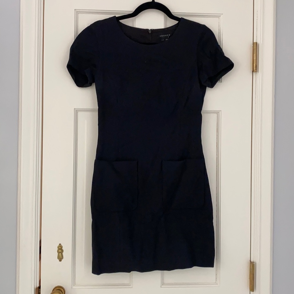 Theory Black Cocktail Dress w Pockets